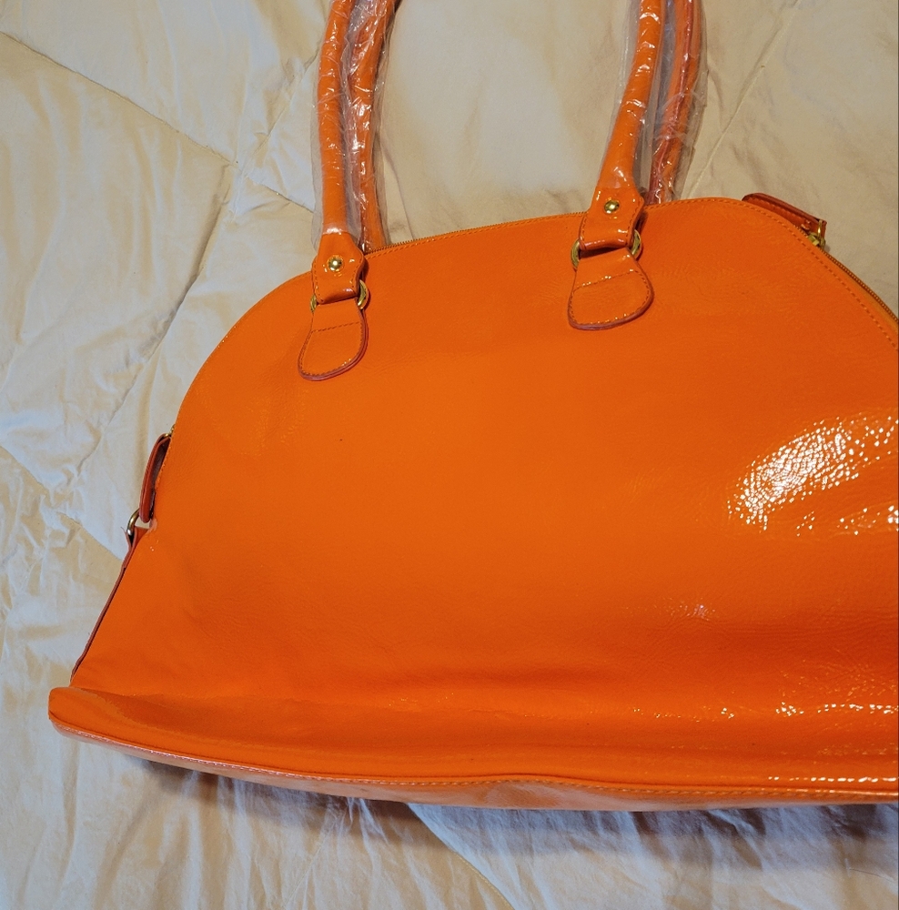 Orange Ruffled Women's Handbag - Picture 3 of 16